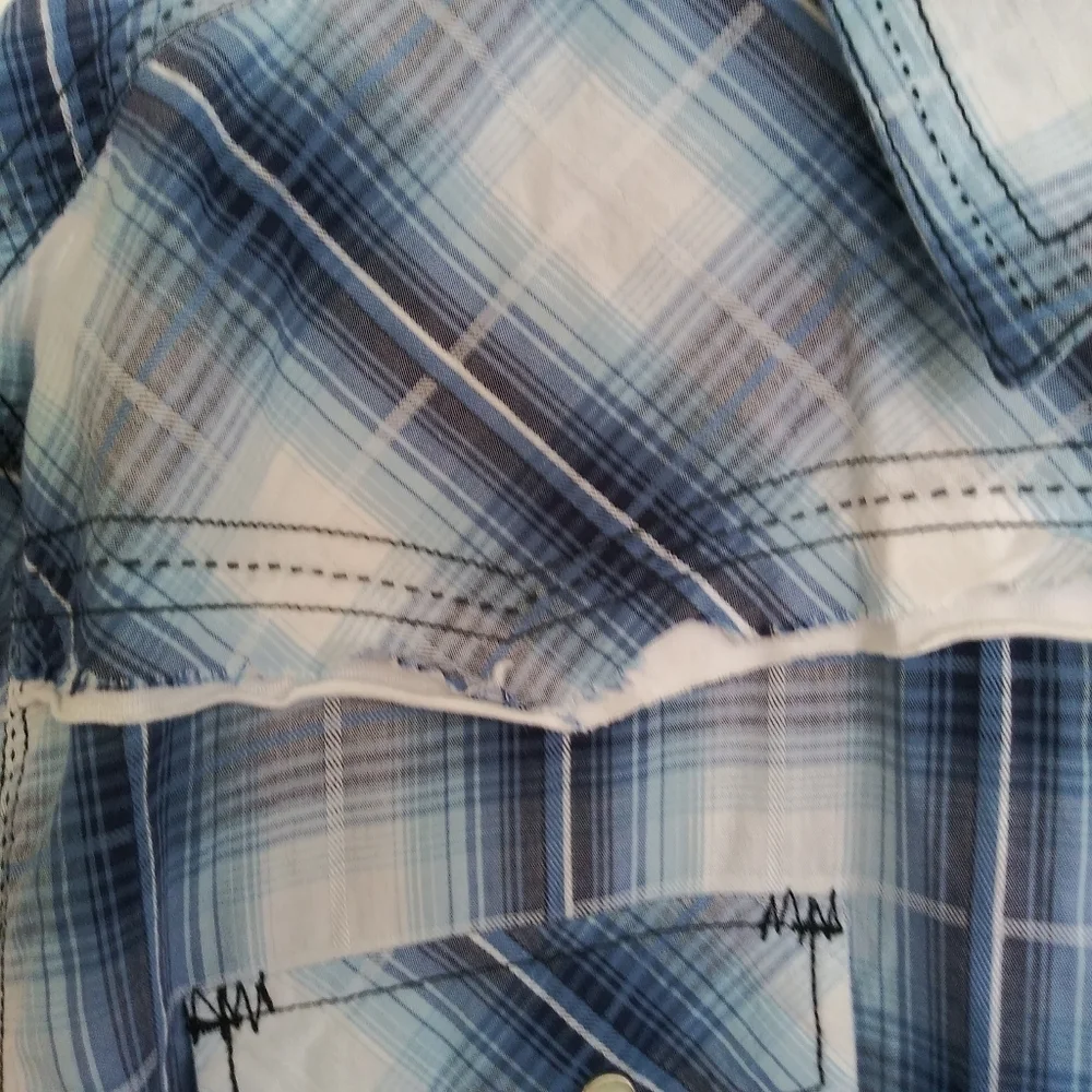 Various Artists | Blue Plaid Western Shirt Sz XL